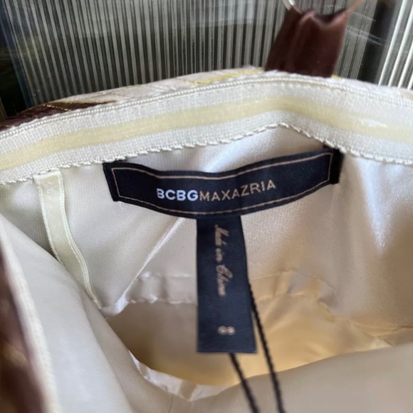 BCBG Maxazria NWT Metallic Silk Mini Dress Size 8 - Picture 5 of 14